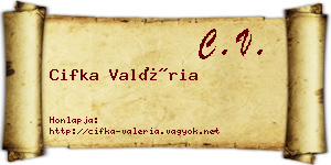 Cifka Valéria névjegykártya